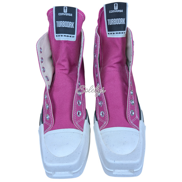 Converse x Rick Owens DRKSHDW TURBODRK Chuck 70 Hi Laceless Pink White Sneaker 9 - Picture 3 of 11